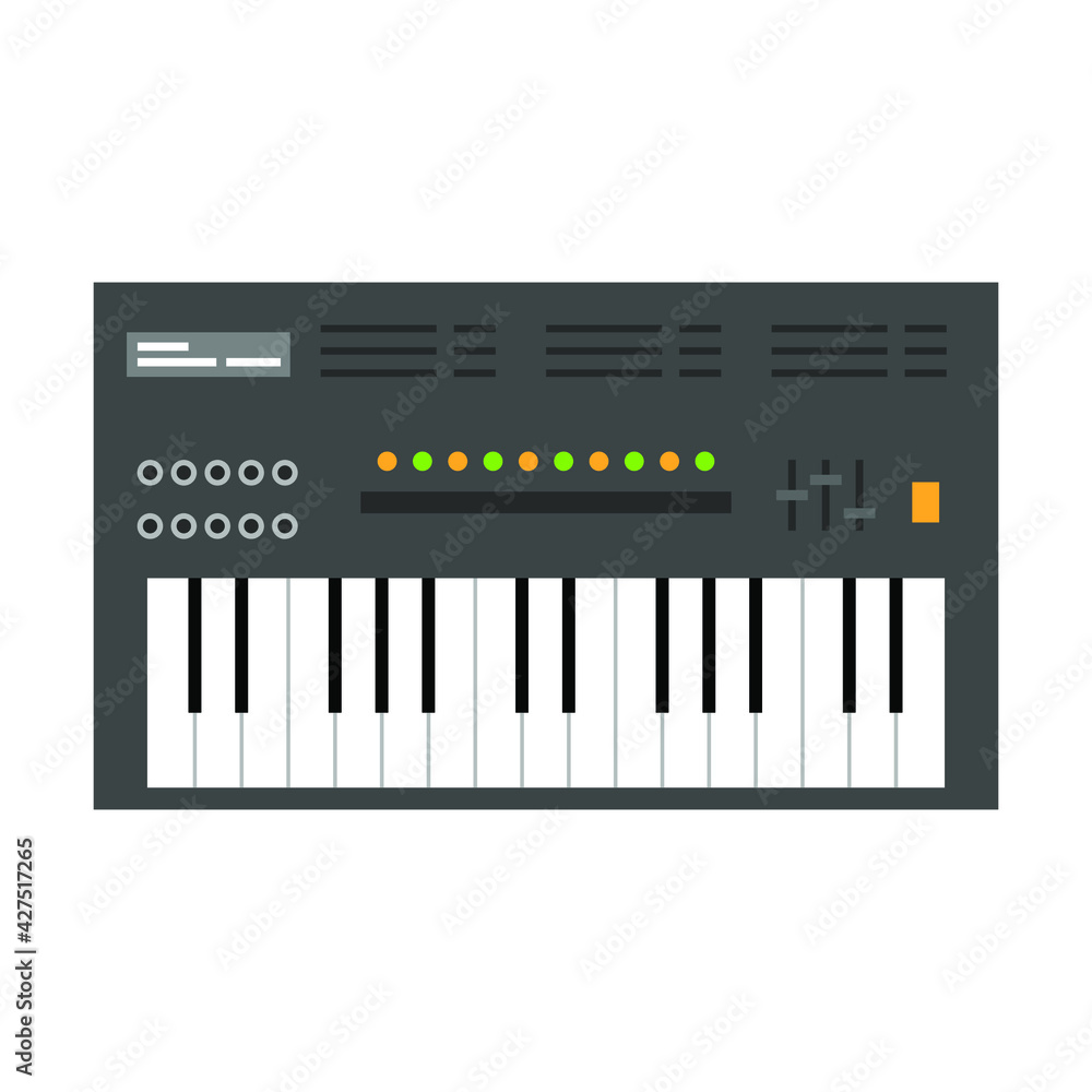 Music Synthesizer. Flat style electronic piano. Vector illustration Music Synthesizer. Flat style electronic piano. Vector illustration