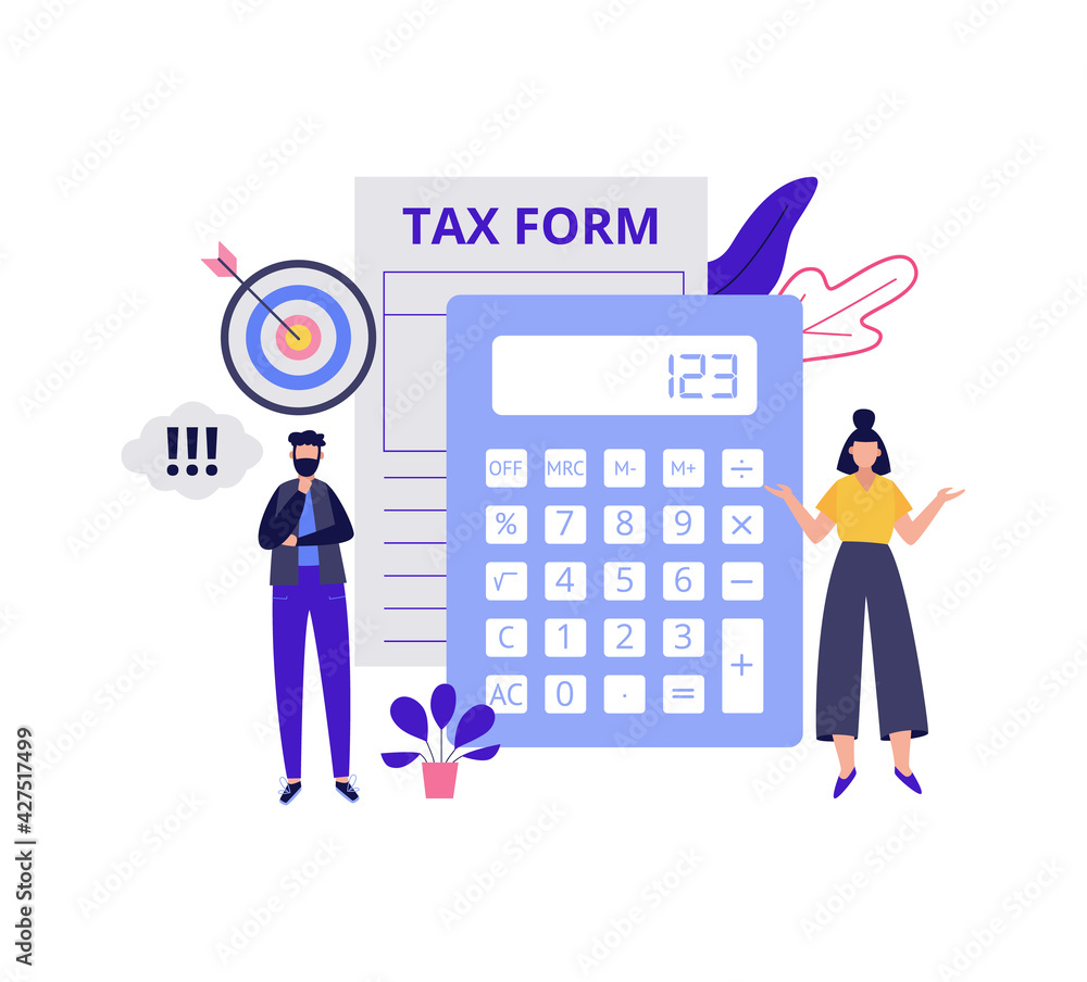 Tax online consultation and filing tax form, flat vector illustration isolated. Tax online consultation and filing tax form, flat vector illustration isolated.