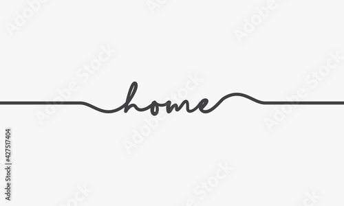 text home handwritting isolated on white background.