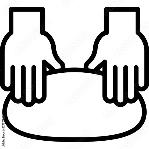 Kneading icon, Bakery and baking related vector