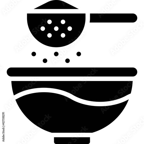 Sieving icon, Bakery and baking related vector