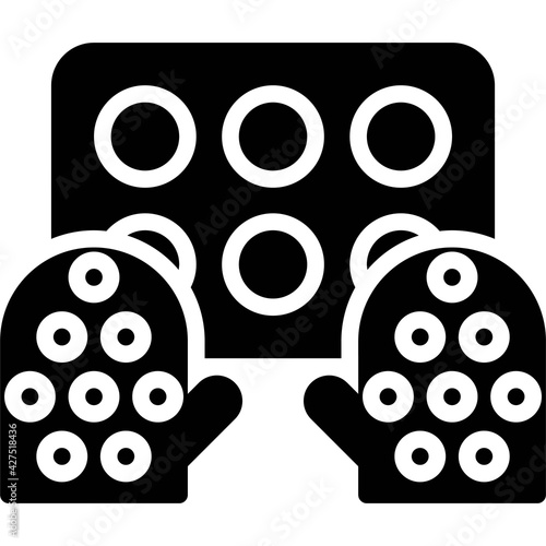Oven glove icon, Bakery and baking related vector