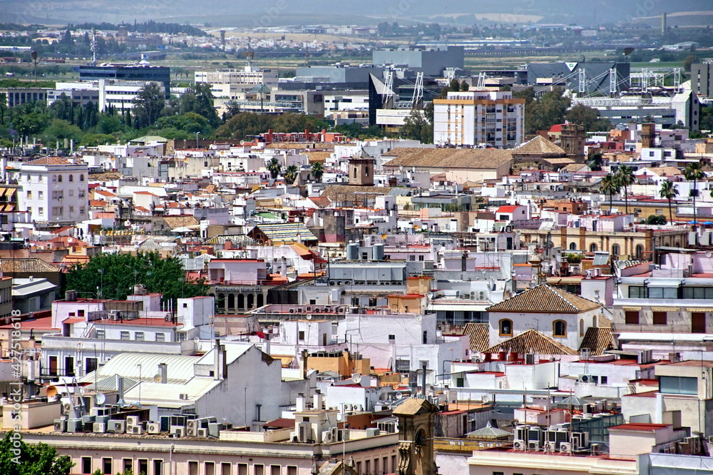 City View from Giralda Spire Bell Tower in Seville Cathedral in Andalusia Spain. City View from Giralda Spire Bell Tower in Seville Cathedral in Andalusia Spain.