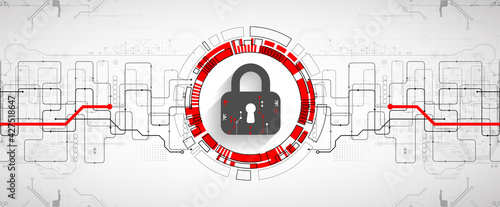 Personal data security Illustrates cyber data or information privacy idea. Color abstract  internet technology.