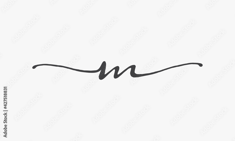 M initial logo handwritten style on white background. M initial logo handwritten style on white background.