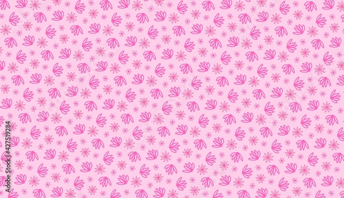 Spring Theme Feminine Pink Flower Floral Pattern Wallpaper Background