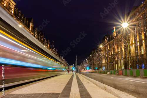 Bild auf Leinwand Winterlights 2020 Tram