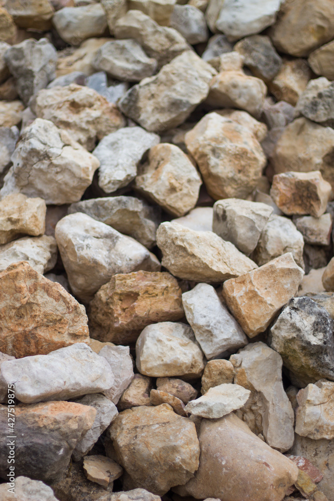 gray wall of large cobblestone.