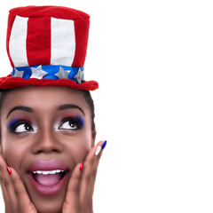 Patriotic July 4th American woman