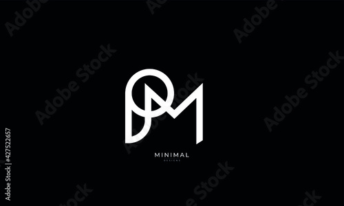 Alphabet letter icon logo PM