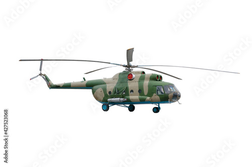 Fototapeta Naklejka Na Ścianę i Meble -  Military helicopter isolated on white background