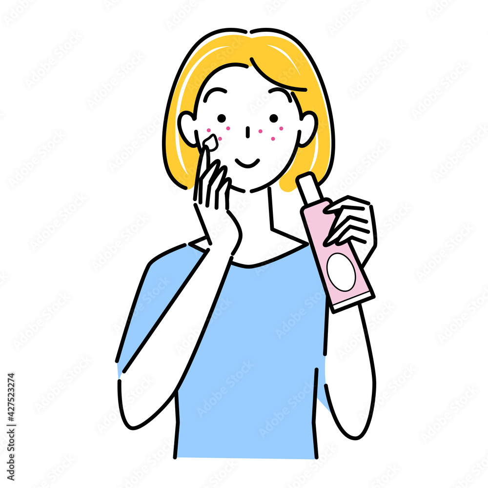 肌荒れになってしまった女性がスキンケアをしてる イラスト シンプルベクター A woman with rough skin is doing skin care. Simple illustration. vector.
肌荒れになってしまった女性がスキンケアをしてる イラスト シンプルベクター A woman with rough skin is doing skin care. Simple illustration. vector.