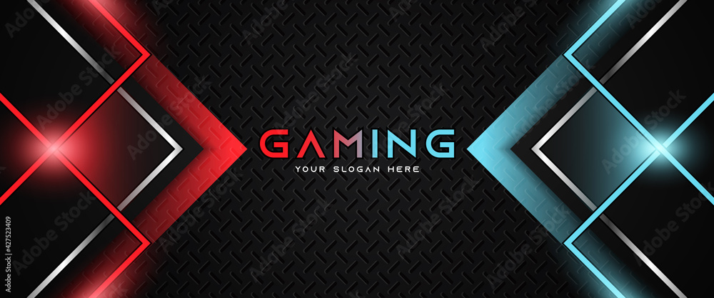 Gamer website concept banner design Royalty Free Vector