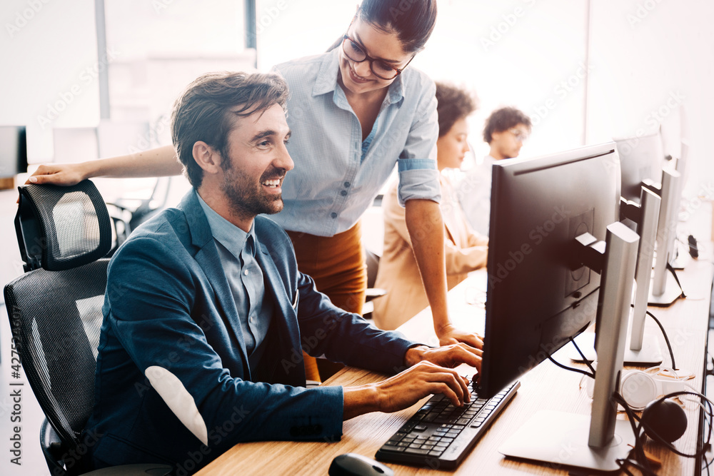 Group of multiethnic business people working at busy modern office Group of multiethnic business people working at busy modern office