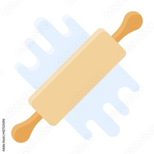 Rolling pin icon, Bakery and baking related vector