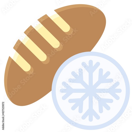 Frozen Bread icon, Bakery and baking related vector