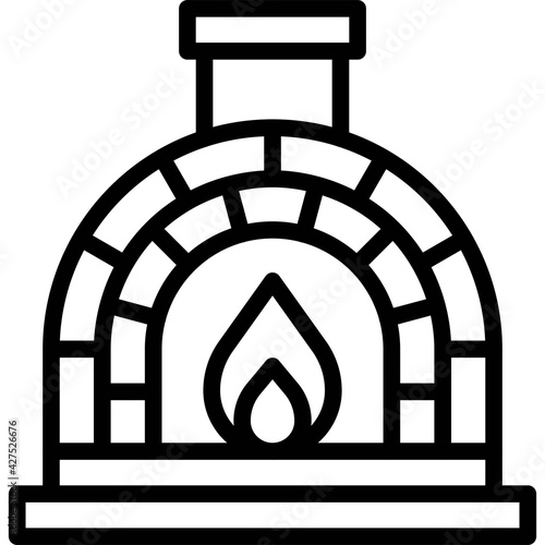 Masonry oven icon, Bakery and baking related vector