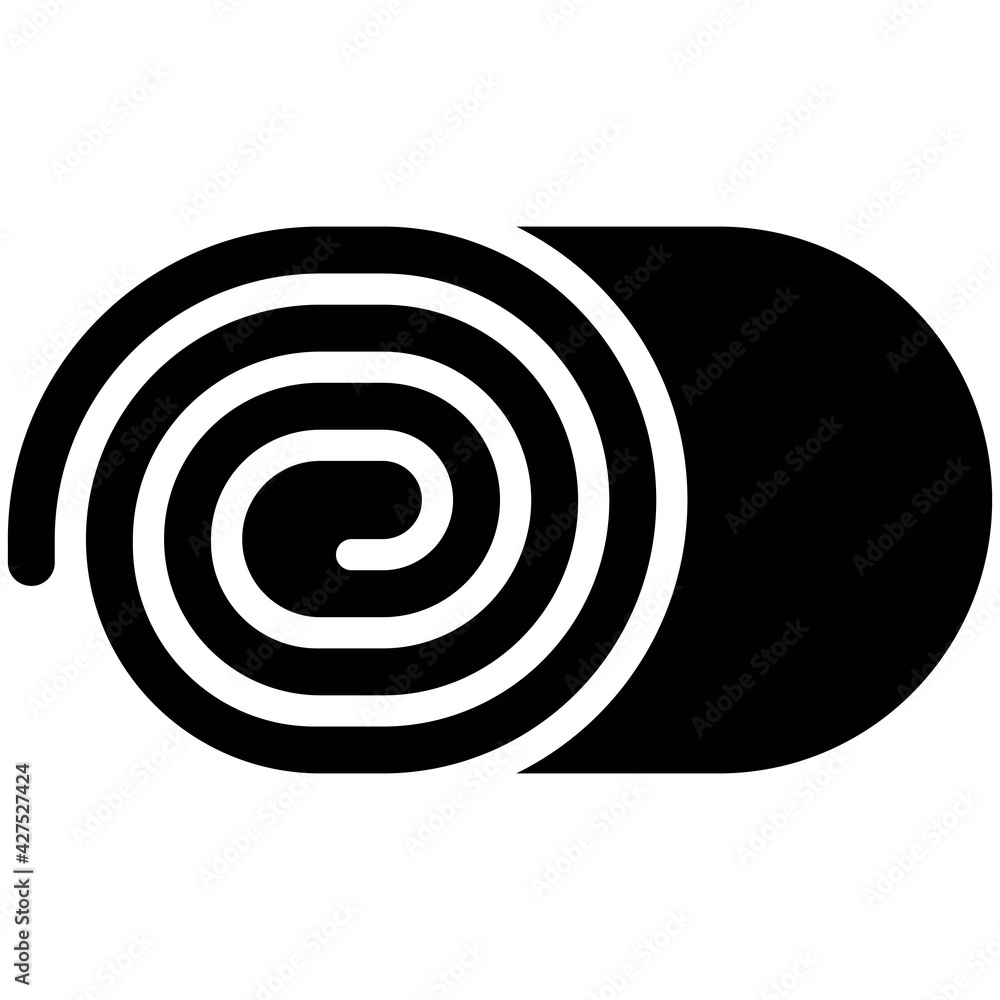 Fototapeta premium Swiss roll icon, Bakery and baking related vector