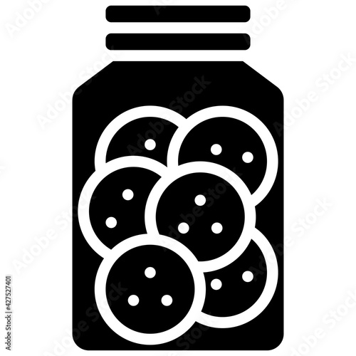 Cookie jar icon, Bakery and baking related vector