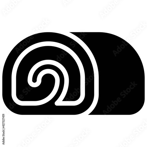 Swiss roll icon, Bakery and baking related vector