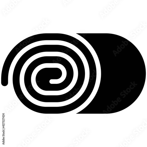 Swiss roll icon, Bakery and baking related vector