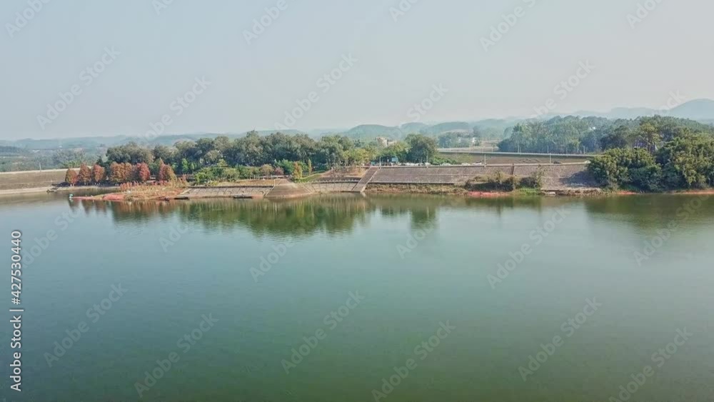 Aerial photography of Dawangtan Reservoir in Nanning, Guangxi, China Aerial photography of Dawangtan Reservoir in Nanning, Guangxi, China