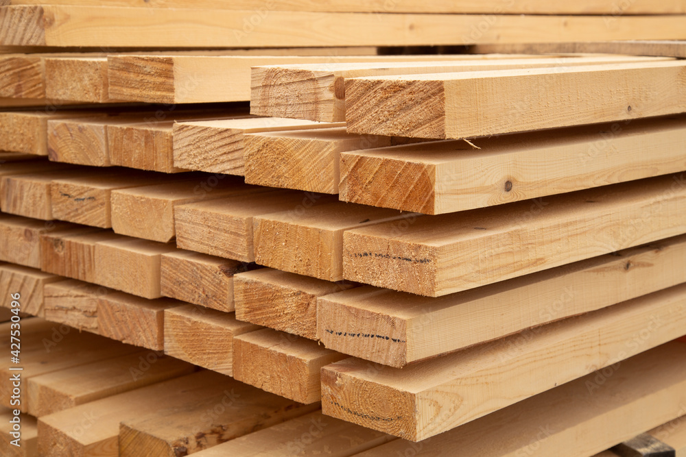 Edged boards.Building material.The material is made of wood. Edged boards.Building material.The material is made of wood.