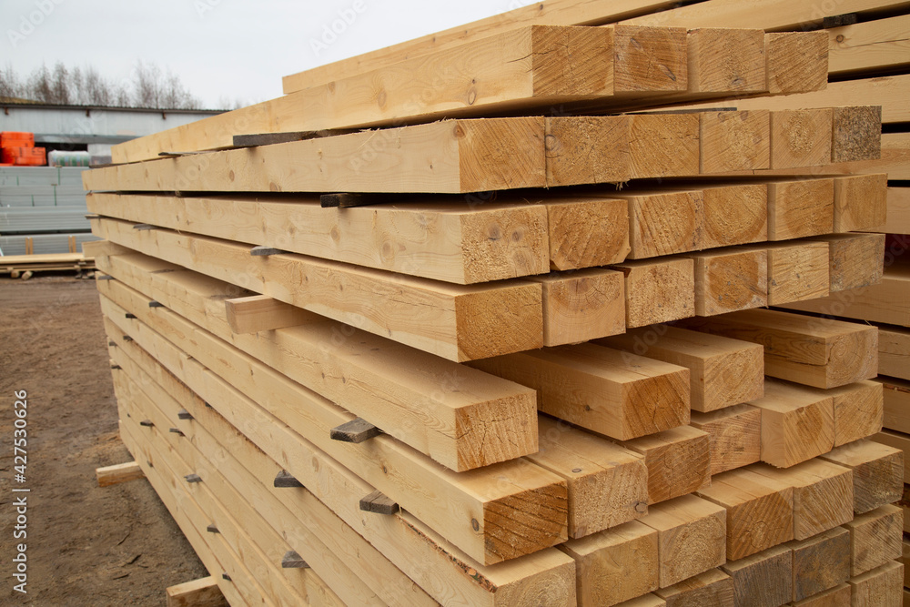 Edged boards.Building material.The material is made of wood. Edged boards.Building material.The material is made of wood.