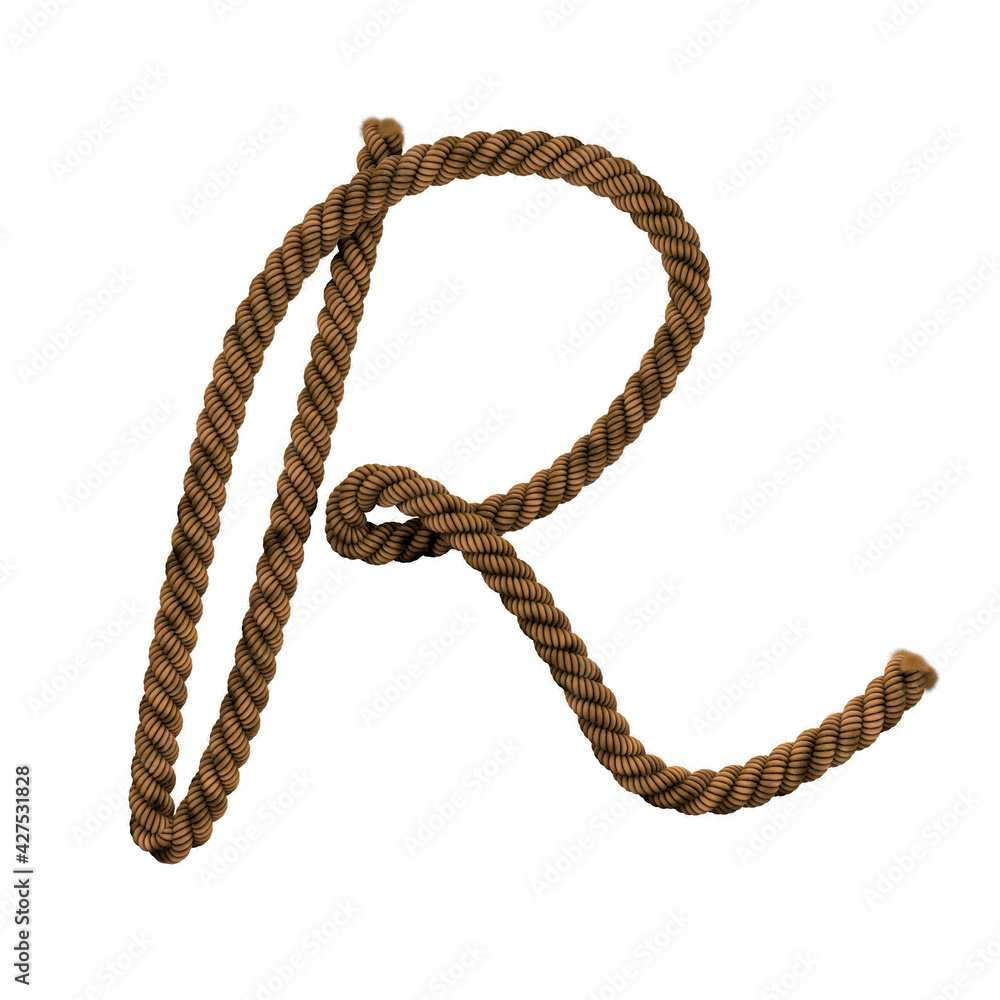 Rugged Rope text typeface letter R