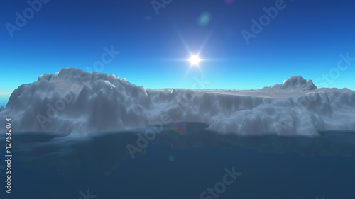 Ice berg on see 3d render © aleksandar nakovski