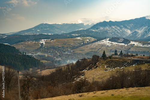 Beautiful mountain views in spring. Carpathians. Ukraine.