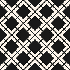 Gardinen Mustersammlungen Vektor geometrische nahtlose Muster. Abstrakte Schwarz-Weiß-Textur mit Rauten, Rauten, Quadraten, Gitter, Gitter, Grill, Netz. Stilvoller moderner monochromer Hintergrund. Einfaches Wiederholungsdesign  © Olgastocker