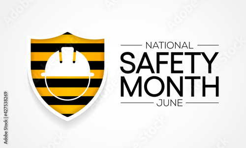 National safety month is celebrated every year in June to remind us the importance of safety and awareness of our surroundings. Vector illustration