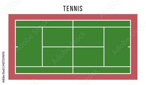 Green Tennis court top view.