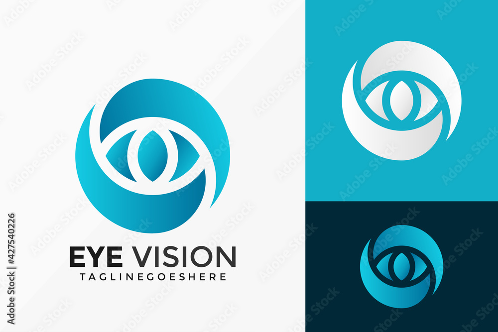 Eye Vision Business Logo Vector Design. Abstract emblem, designs concept, logos, logotype element for template.