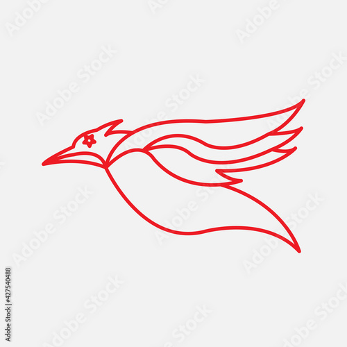 

line art bird origami style logo vector