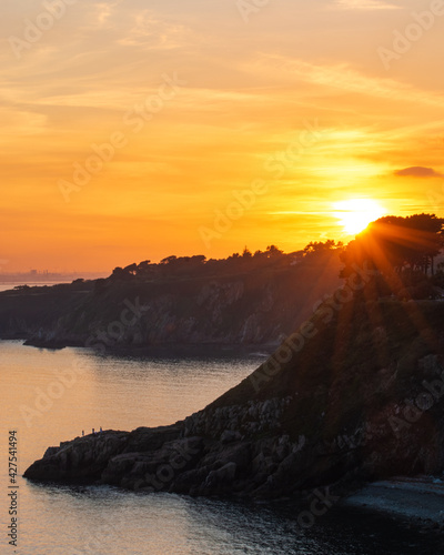 Sunset at the cliffs in Howth, Dublin