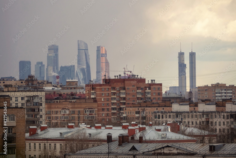 View of Moscow City from Trofimov Street
