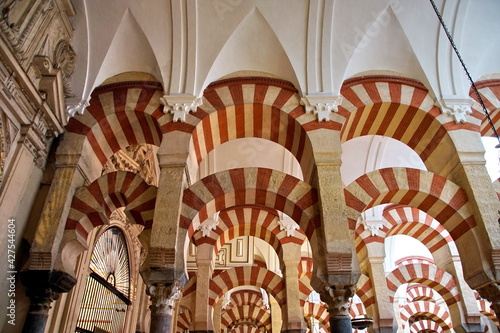 Arches of the Mosque-Cathedral in Cordoba. This Mosque and Cathedral is the most important monument in the city of Cordoba. © khalid