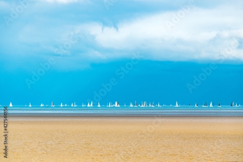 Sail boats on the horizon