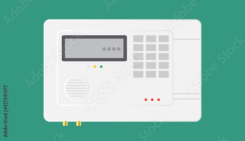 Security alarm system. Safety device on wall.