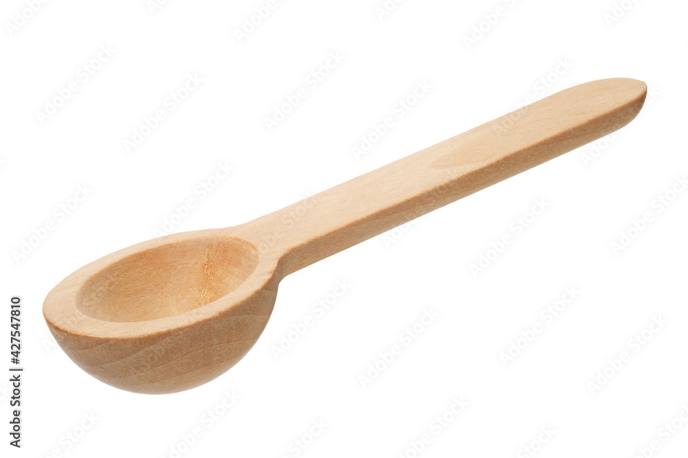 Small wooden spoon isolated on white. Small wooden spoon isolated on white.