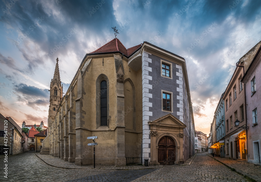 Church and Convent of the Order of St. Clare in the Evening in the Old Town of Bratislava, Slovakia