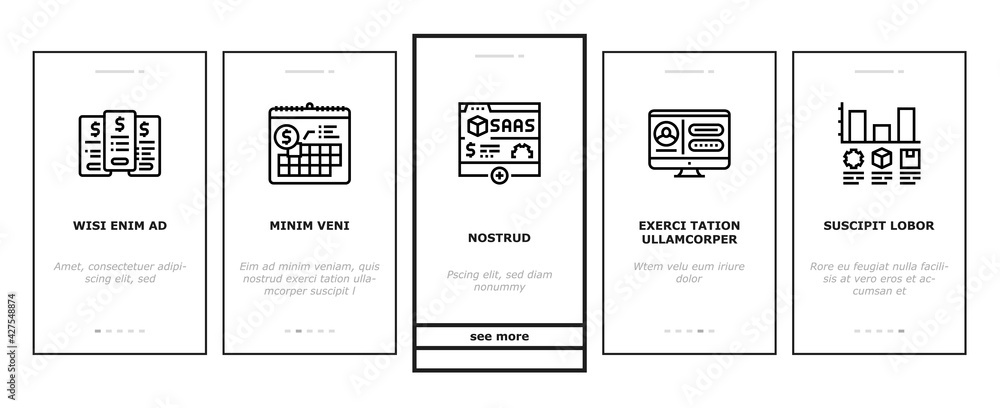 Subscription Content Onboarding Mobile App Page Screen Vector. Buying Video Game And Music, Electronic Book And Film, Subscription On Blog Or Video Channel Illustrations Subscription Content Onboarding Mobile App Page Screen Vector. Buying Video Game And Music, Electronic Book And Film, Subscription On Blog Or Video Channel Illustrations