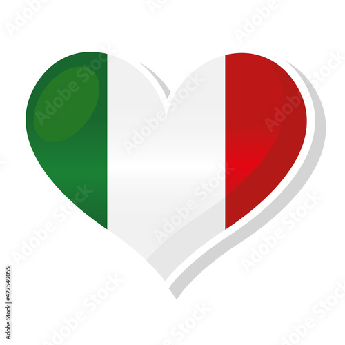 Free Download Flag of Italy in heart shaped - Vector illustration - GFXLoad