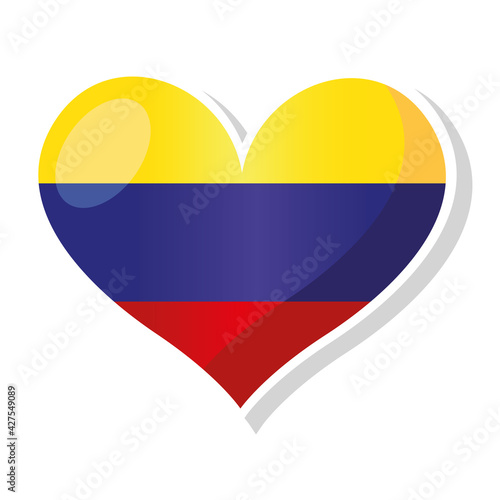 Free Download Flag of Colombia in heart shaped - Vector illustration - GFXLoad