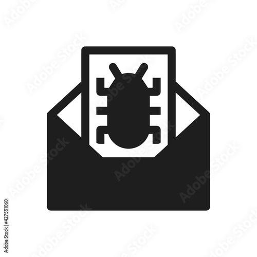 email virus icon - malware Mail sign symbol