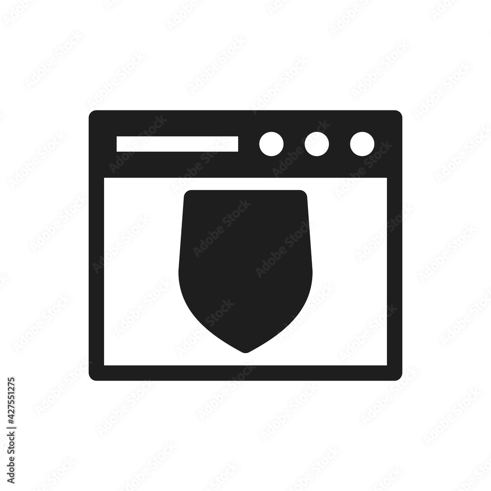 Browser protection icon - website security sign symbol Browser protection icon - website security sign symbol