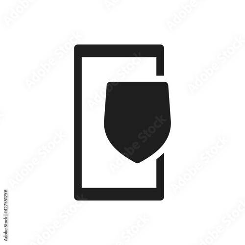 mobile phone protection shield icon sign symbol