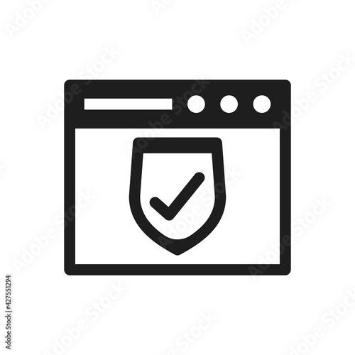 Browser protection icon - website security sign symbol